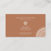Boho Ivory Mandala Yoga Individuelle Name Visitenkarte (Rückseite)