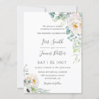 Boho Ivory Peony Rose Blumengrün Hochzeit