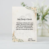 Boho Ivory Rose & Pampas Grass Wedding Dankeskarte (Stehend Vorderseite)