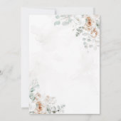 Boho Ivory White Floral Gold First Holy Communion Einladung (Rückseite)