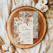 Boho Ivory Wildblume Floral Baby Dusche Einladung