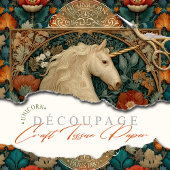 Boho Jade und Gold Einhorn Blumenjugend Seidenpapier