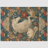 Boho Jade und Gold Einhorn Blumenjugend Seidenpapier (Vorderseite)