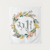 Boho Jahrestag Foto Stand Hintergrund botanischer Wandteppich (Vorderseite)