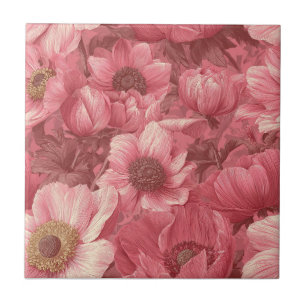 Boho japanische Anemones Tiles für langlebige Böde Fliese