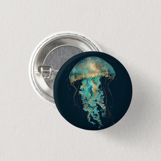 Boho Jellyfish | Tiefsee Button (Vorne & Hinten)