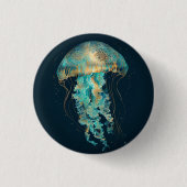 Boho Jellyfish | Tiefsee Button (Vorderseite)