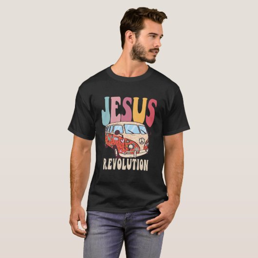 Boho Jesus-Revolution Christlicher Glaube auf der T-Shirt (Vorne ganz)