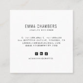 Boho Jewelier Designer Tropical Floral Quadratische Visitenkarte (Rückseite)