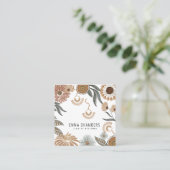 Boho Jewelier Designer Tropical Floral Quadratische Visitenkarte (Stehend Vorderseite)