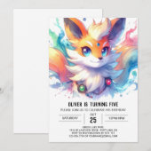 Boho Joyful Fox Birthday Einladung (Vorne/Hinten)