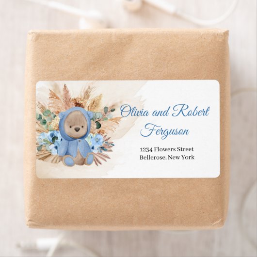 Boho Junge Teddy Bären Pampelgras Eukalyptus Baby (Insitu)