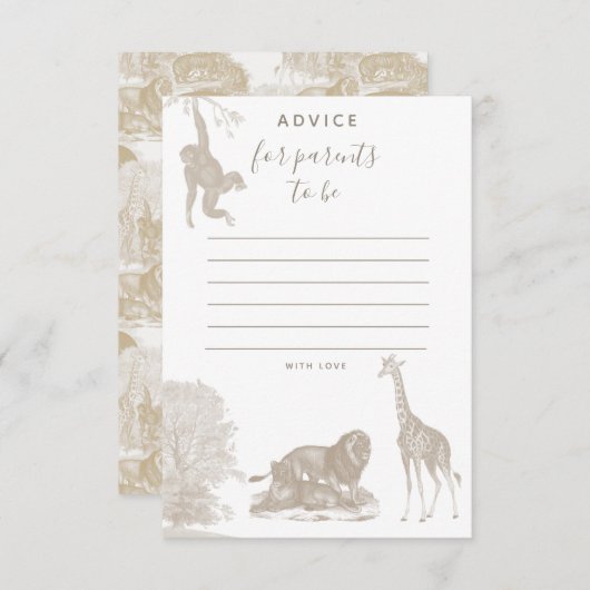 Boho Jungle Animal Safari Baby Showcard Dankeskarte (Vorne/Hinten)