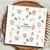 Boho Jungle Animals Geburtstag Serviette