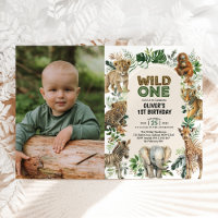 Boho Jungle Animals Wild 1. Geburtstag Foto