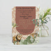 Boho Jungle Babydusche Einladung (Stehend Vorderseite)