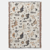 Boho Jungle Dinosaur Pattern Decke (Vorderseite Vertikal)