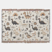 Boho Jungle Dinosaur Pattern Decke (Vorderseite)