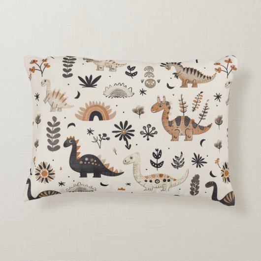 Boho Jungle Dinosaur Pattern Dekokissen (Rückseite)