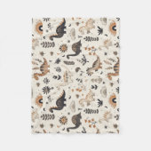 Boho Jungle Dinosaur Pattern Fleecedecke (Vorderseite)