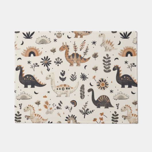 Boho Jungle Dinosaur Pattern Fußmatte (Vorderseite)