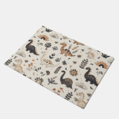 Boho Jungle Dinosaur Pattern Fußmatte (Schrägansicht)