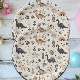 Boho Jungle Dinosaur Pattern Geburtstag Pappteller