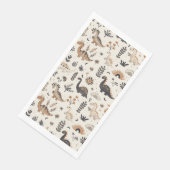 Boho Jungle Dinosaur Pattern Geburtstag Serviette (Ecke)