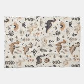 Boho Jungle Dinosaur Pattern Geschirrtuch (Horizontal)