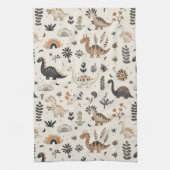 Boho Jungle Dinosaur Pattern Geschirrtuch (Vertikal)