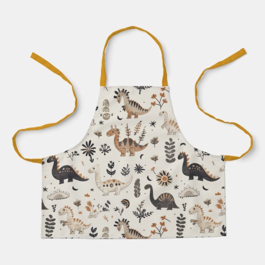 Boho Jungle Dinosaur Pattern Kids Schürze (Vorderseite)