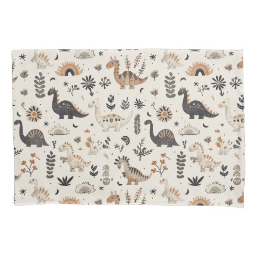 Boho Jungle Dinosaur Pattern Kissenbezug (Vorderseite)