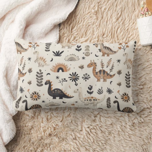 Boho Jungle Dinosaur Pattern Lendenkissen (Decke)