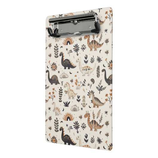 Boho Jungle Dinosaur Pattern Mini Klemmbrett (Gewinkelt2)