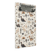 Boho Jungle Dinosaur Pattern Mini Klemmbrett (Schrägansicht)