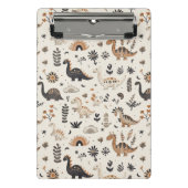 Boho Jungle Dinosaur Pattern Mini Klemmbrett (Vorderseite)