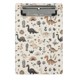 Boho Jungle Dinosaur Pattern Mini Klemmbrett