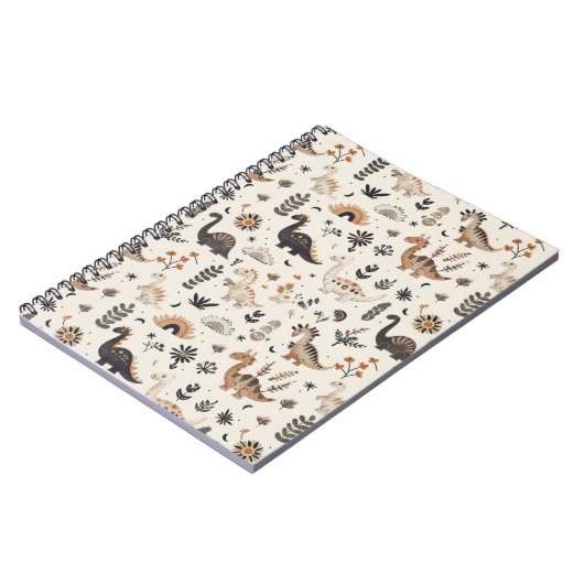 Boho Jungle Dinosaur Pattern Notizblock (Linke Seite)