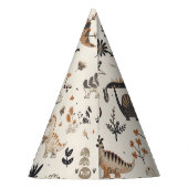 Boho Jungle Dinosaur Pattern Partyhütchen (Rückseite)