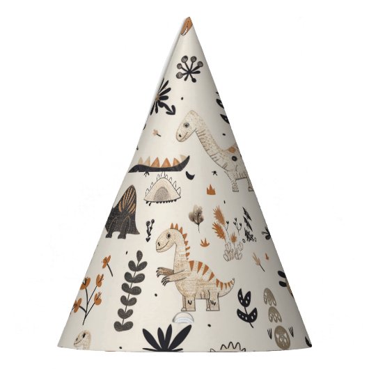 Boho Jungle Dinosaur Pattern Partyhütchen (Links)