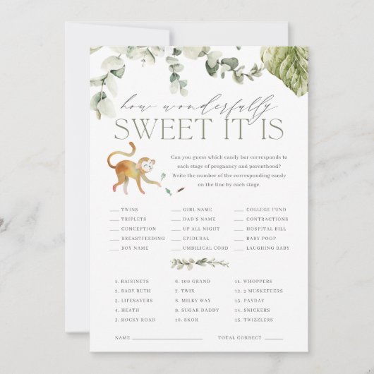 Boho Jungle Doppel-Babyduschkarte Einladung (Vorderseite)