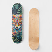Boho Jungle Fox Wide Street Skateboard (Vorderseite)