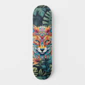 Boho Jungle Fox Wide Street Skateboard (Vorderseite)