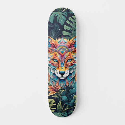 Boho Jungle Fox Wide Street Skateboard (Vorderseite)