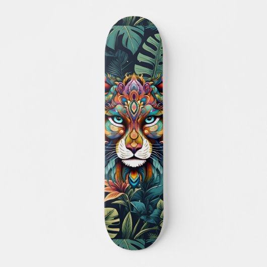 Boho Jungle Lion Skateboard (Vorne)