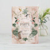 Boho Jungle Retirement Party Watercolor Einladung (Stehend Vorderseite)