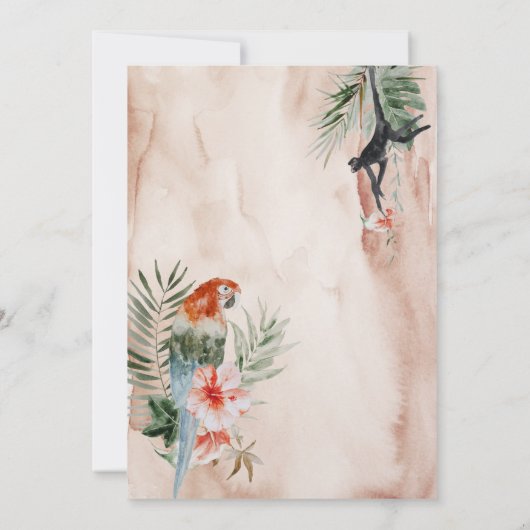 Boho Jungle Retirement Party Watercolor Einladung (Rückseite)