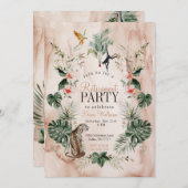 Boho Jungle Retirement Party Watercolor Einladung (Vorne/Hinten)