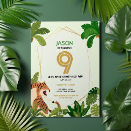 Boho Jungle Safari Animal Tiger Geometric Geburtst Einladung
