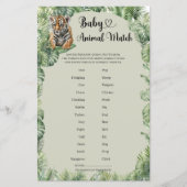 Boho Jungle Safari Animals Baby Animal Match Spiel (Vorderseite)